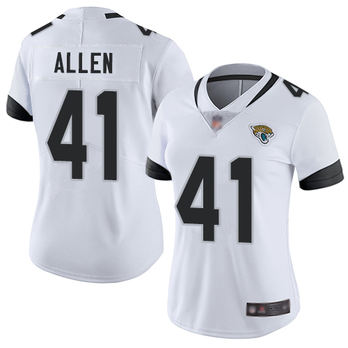 Nike Jacksonville Jaguars 41 Josh Allen White Women Stitched NFL Vapor Untouchable Limited Jersey